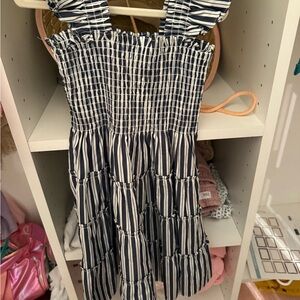 Hill House Navy and White Striped Kids Dress
